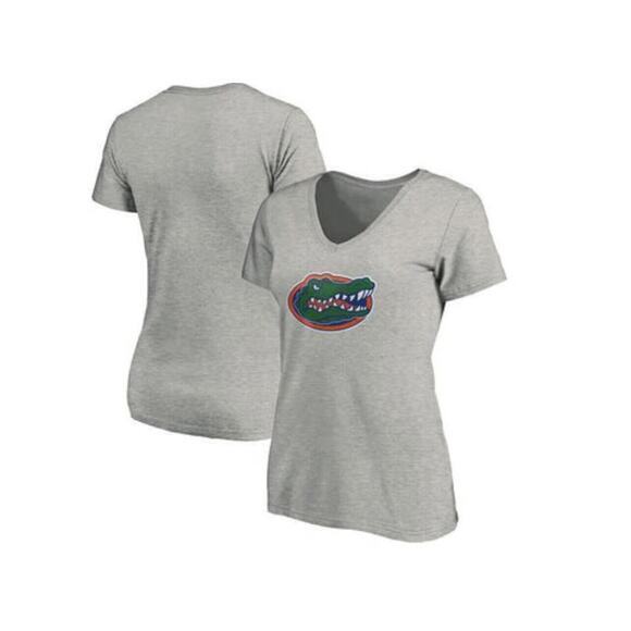 Women's Gray Florida Gators Team Logo V-Neck T-Shirt‎ - Picture 1 of 1